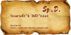 Szarvák Dániel névjegykártya